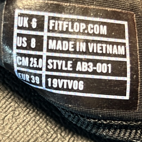 FITFLOP Surfa Thong Sandal Black Wide Strap Wedge Comfort AB3-001 Cushion 8 - Picture 16 of 16